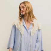 Milky Collar With Front Closure Tie, Dressy Collar Accessory, Removeable Neck Accessorize For Women, Openwork Peter Pan Collar Necklace